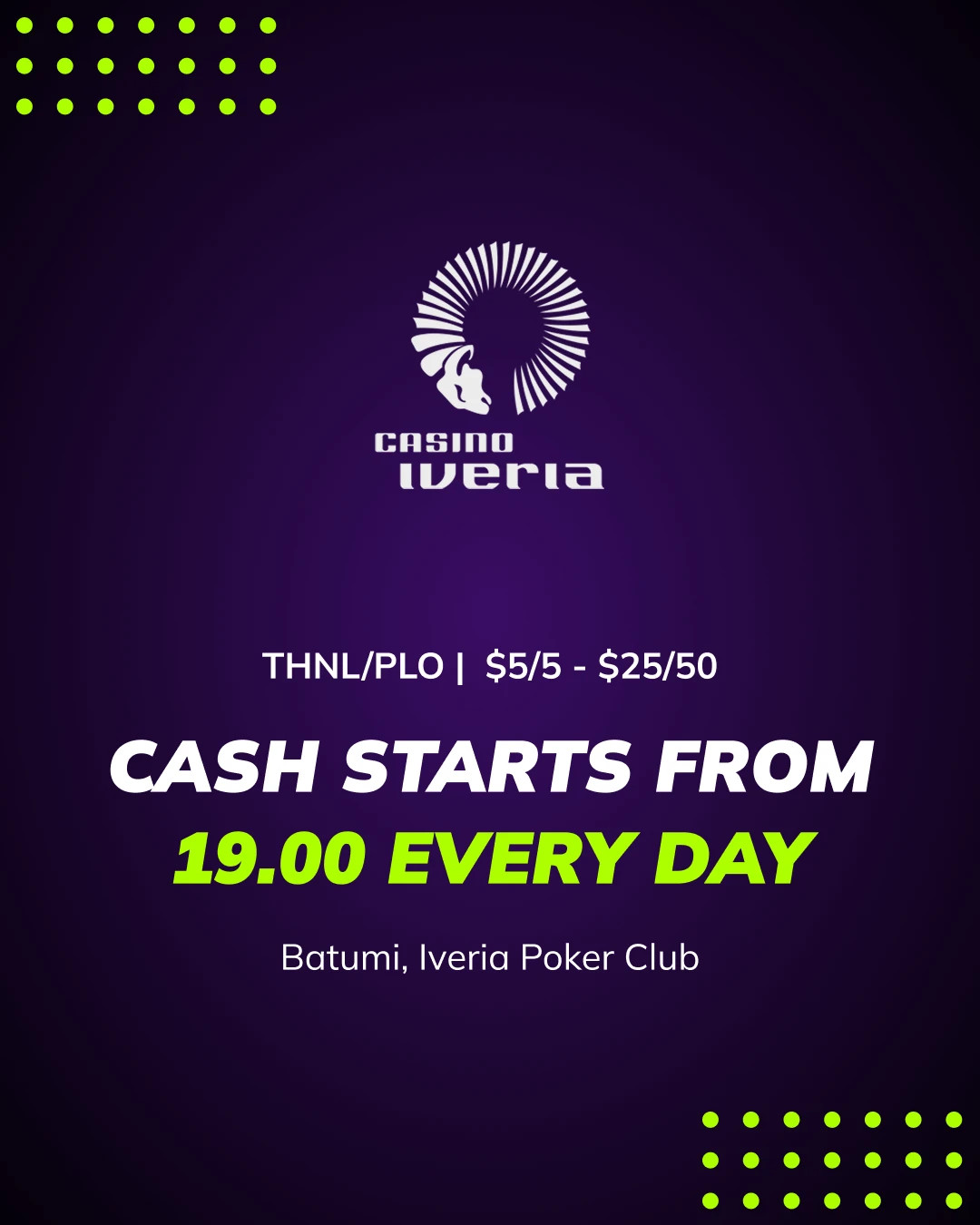 Cash games in Batumi | Iveria Poker Club
