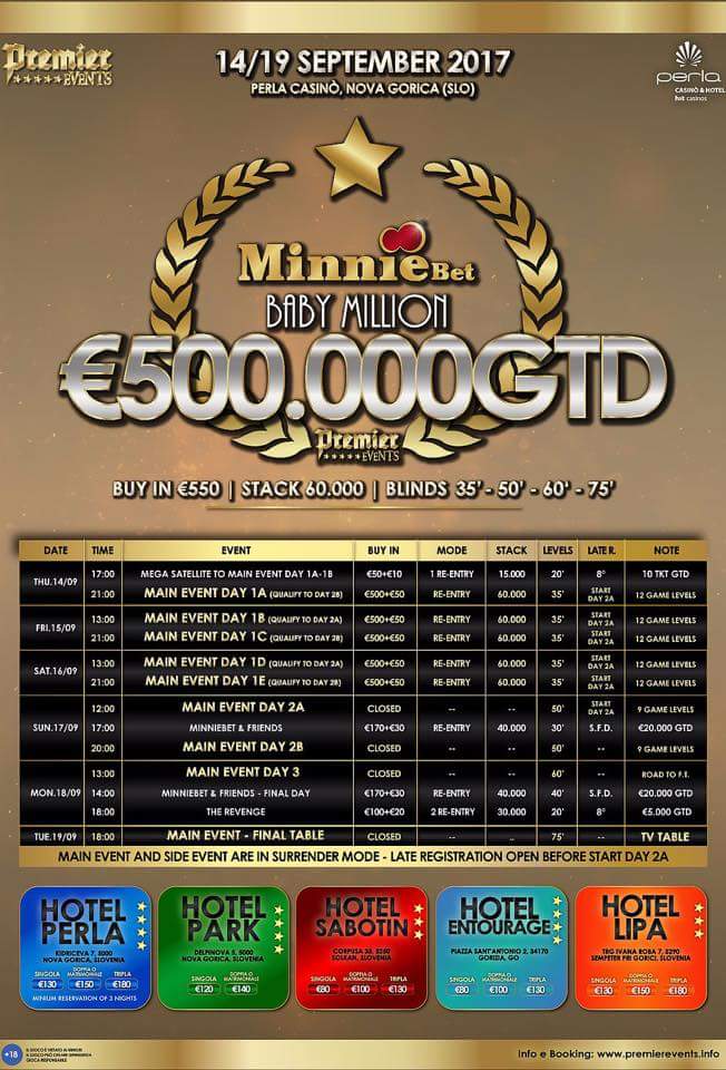 14 - 19 September - MinnieBet Baby Million - Perla Casino