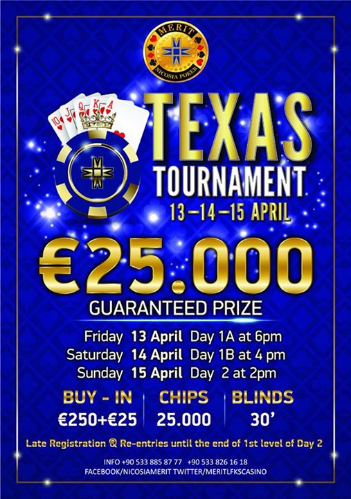 TEXAS TOURNAMENT 13-15 APRIL. €25.000 GTD!