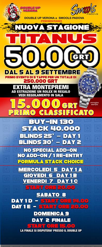 TITANUS Dal 5 al 9 Settembre