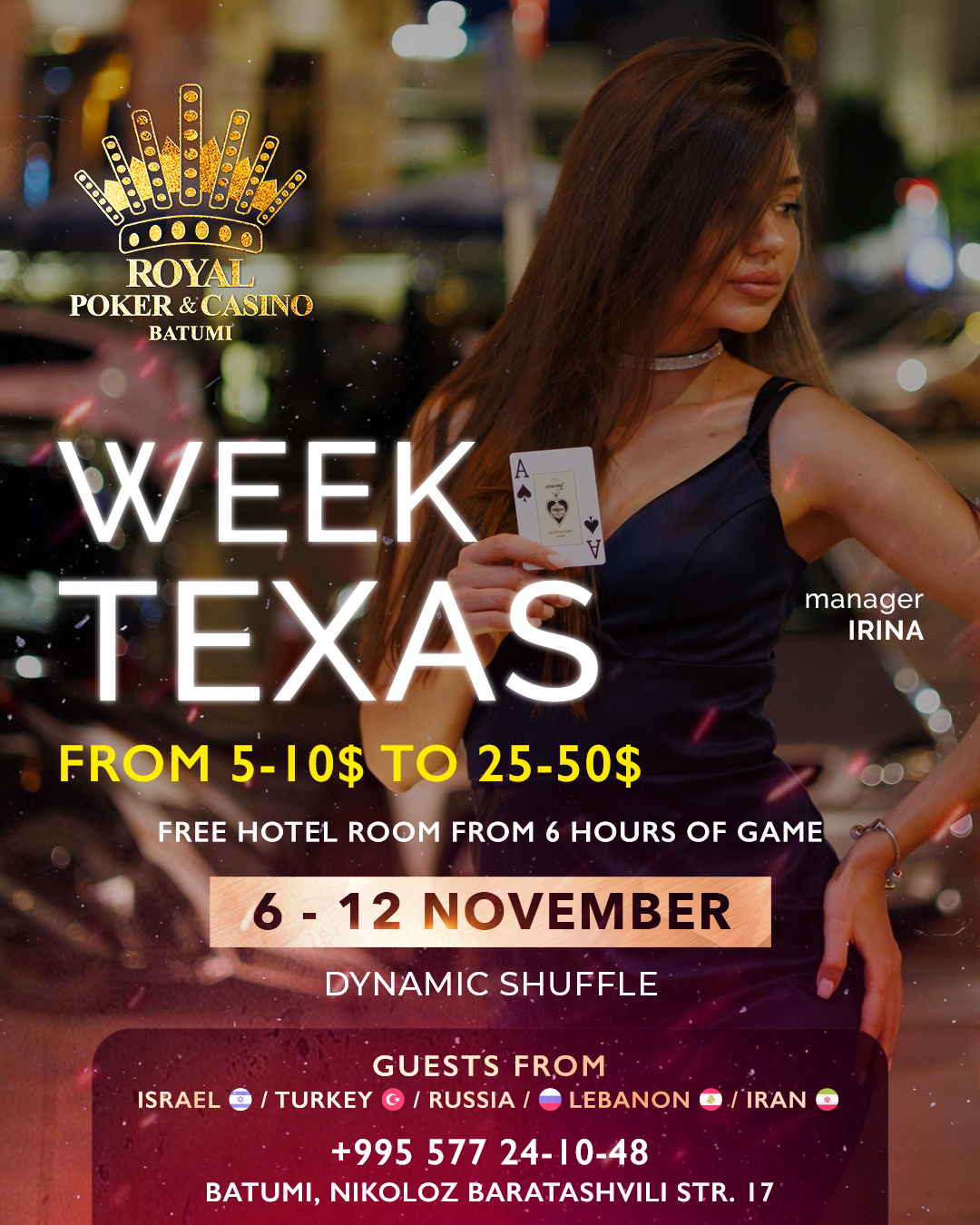 Royal Poker Club Batumi | Week Texas, 06 - 12 NOV 2023 | From $5/10 to $25/50