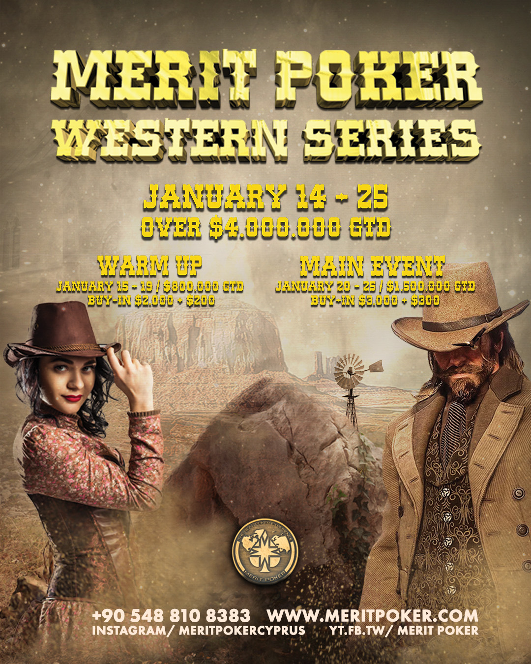 MERIT POKER WESTERN SERIES | 14 - 25 JAN 2024 | Over $4.000.000 GTD